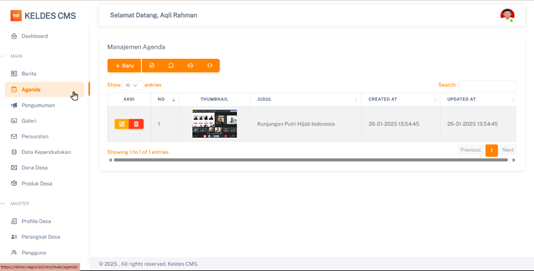 Halaman Agenda