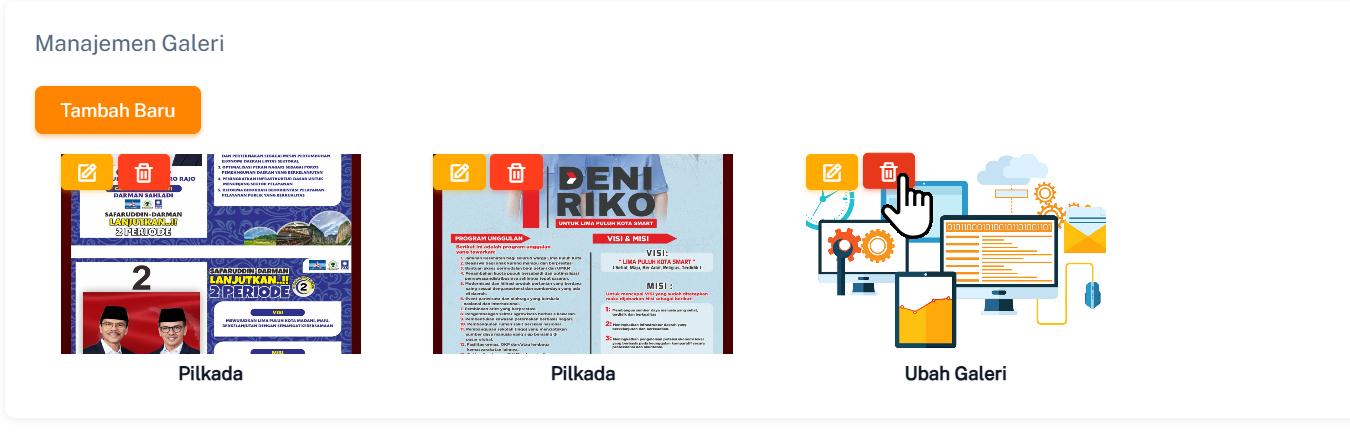 Halaman Tambah Galeri