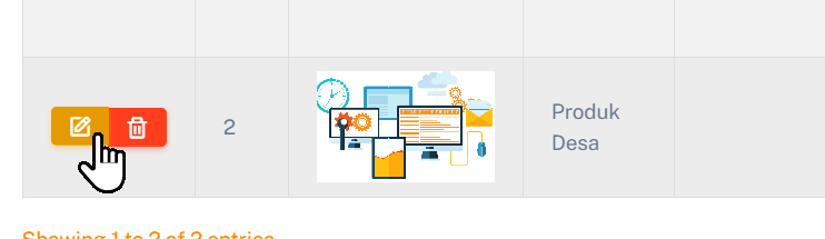 Halaman Edit Produk Desa