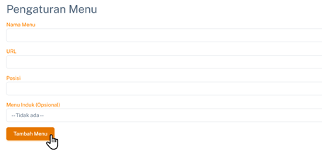 Halaman Pengaturan Menu