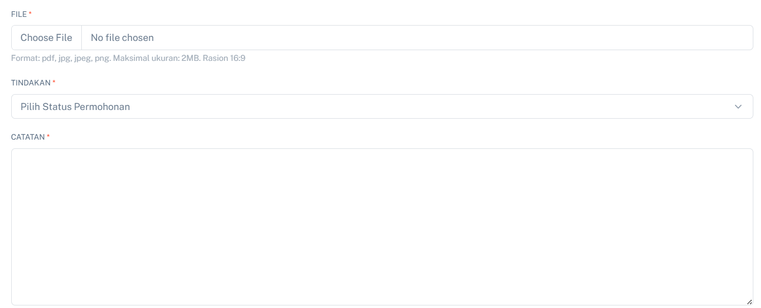 Halaman Pengajuan Surat